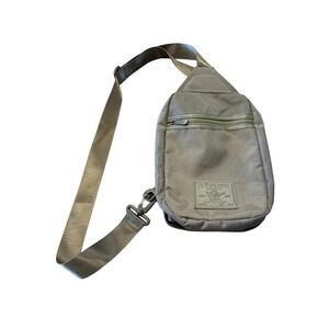 True Religion Olive Green Canvas Crossbody Sling Bag Tactical Streetwear‎ Small